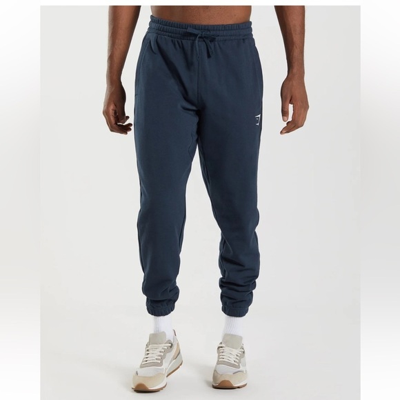 Gymshark Mens Essential Joggers - Navy size med - Picture 1 of 8